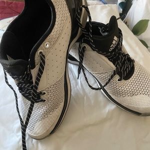 Boys black &white adidas size 6 sneakers